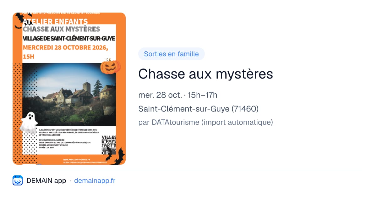 Chasse aux mystères — Saint-Clément-sur-Guye