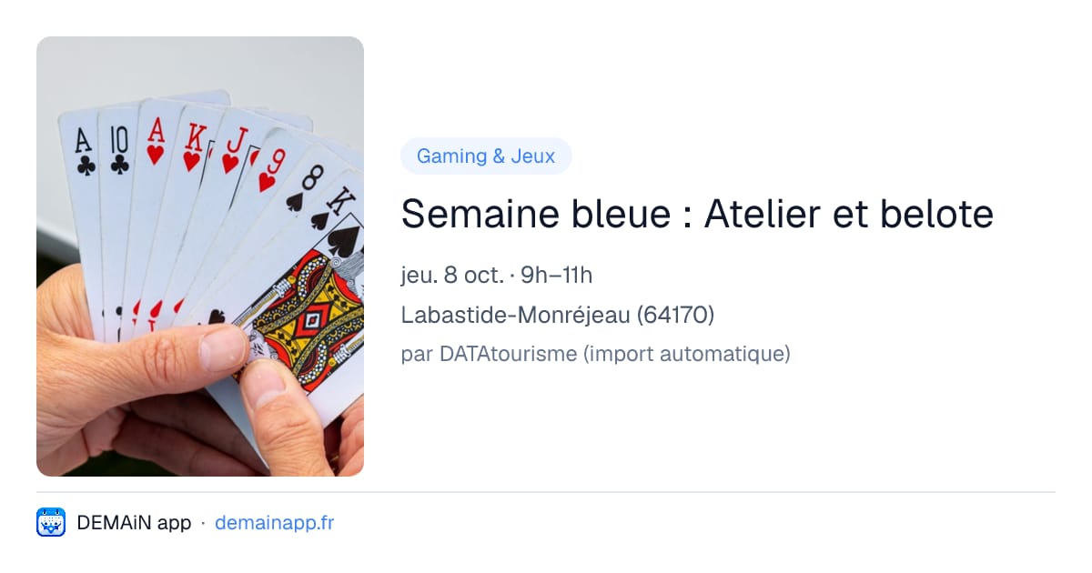 Semaine bleue : Atelier et belote — Labastide-Monréjeau
