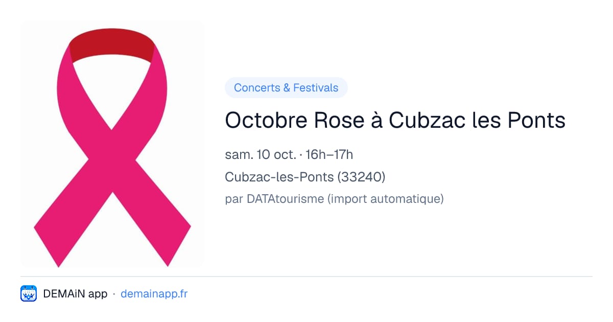 Octobre Rose à Cubzac les Ponts — Cubzac-les-Ponts