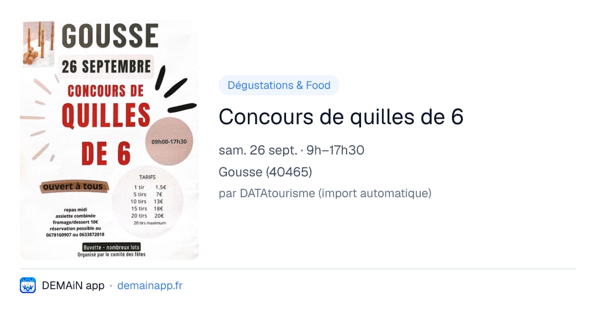 Concours de quilles de 6 — Gousse