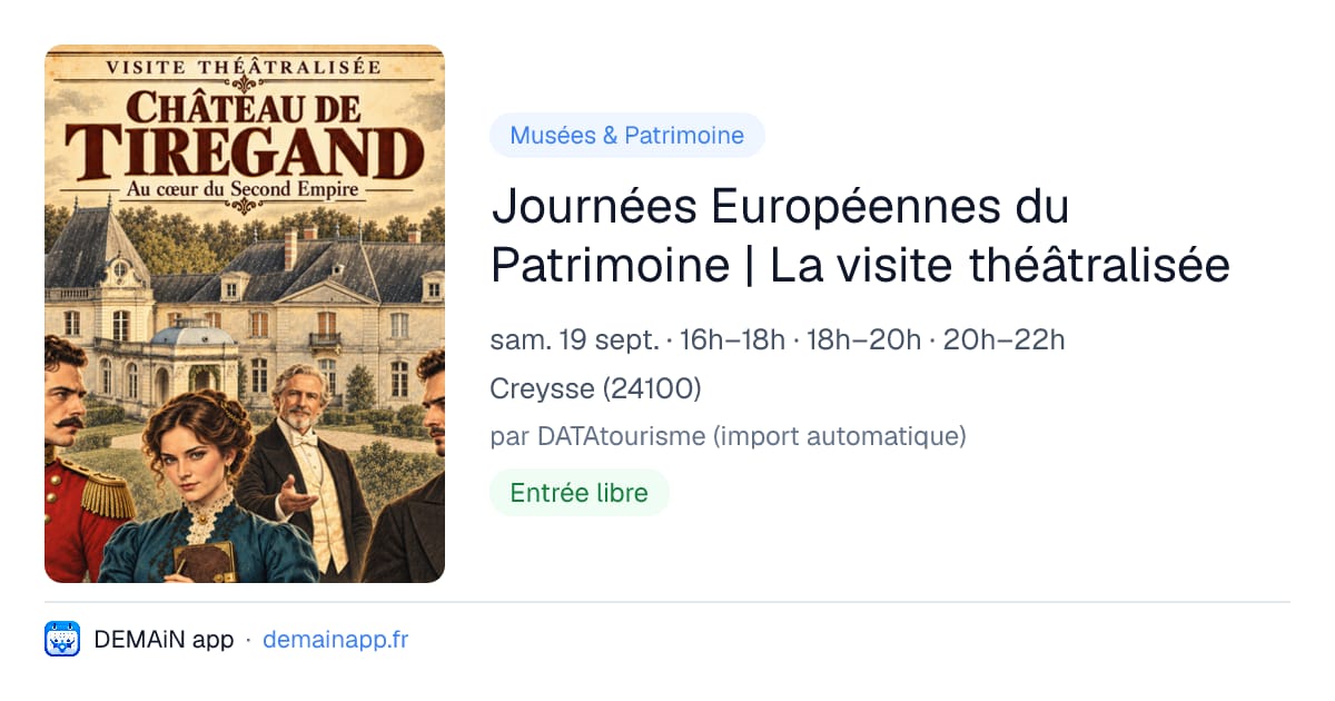 Journées Européennes du Patrimoine | La visite théâtralisée — Creysse