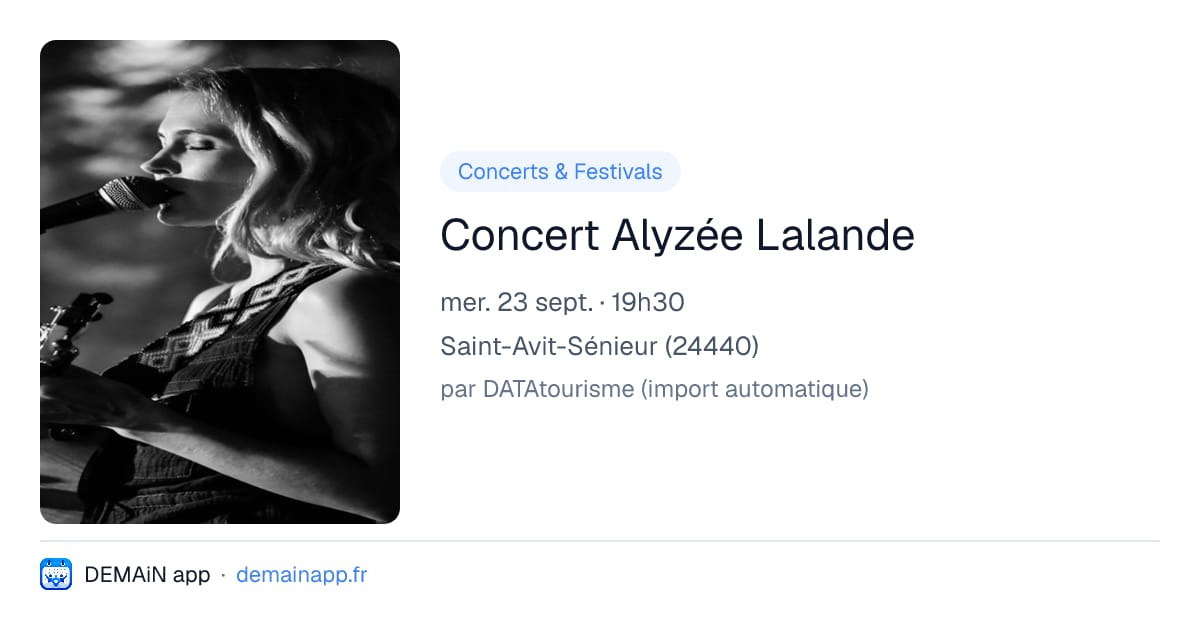 Concert Alyzée Lalande — Saint-Avit-Sénieur