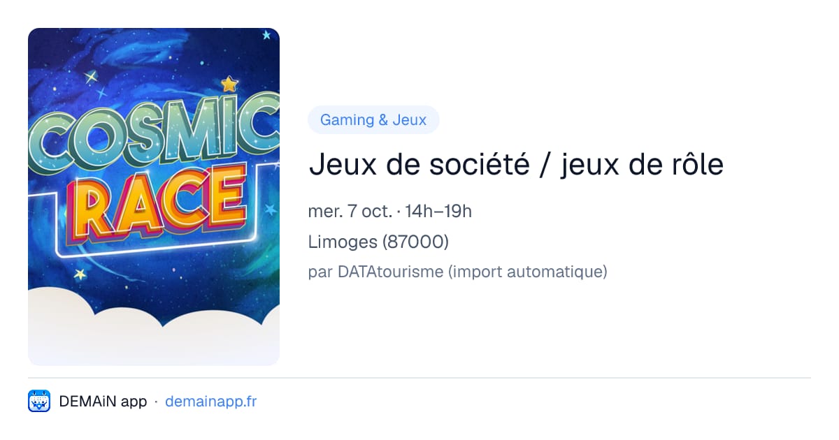 Jeux de société / jeux de rôle — Limoges