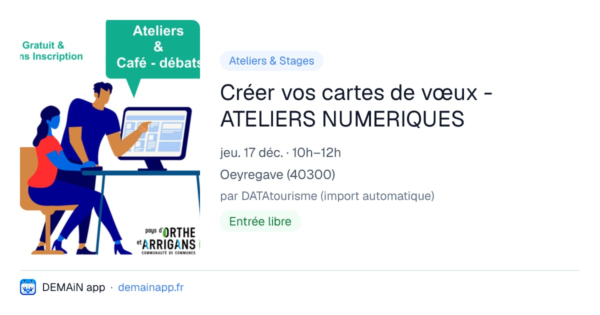 Créer vos cartes de vœux - ATELIERS NUMERIQUES — Oeyregave