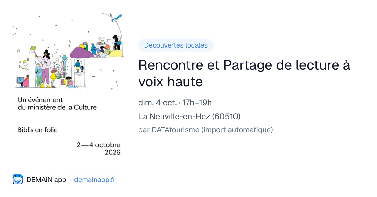 Rencontre et Partage de lecture à voix haute — La Neuville-en-Hez