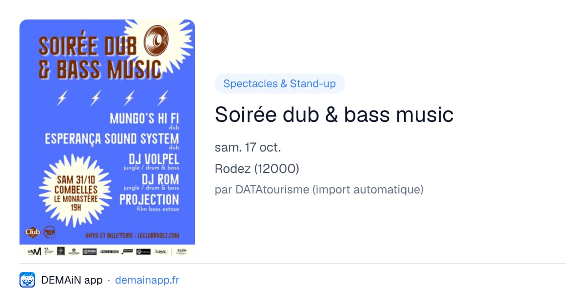Soirée dub & bass music — Rodez