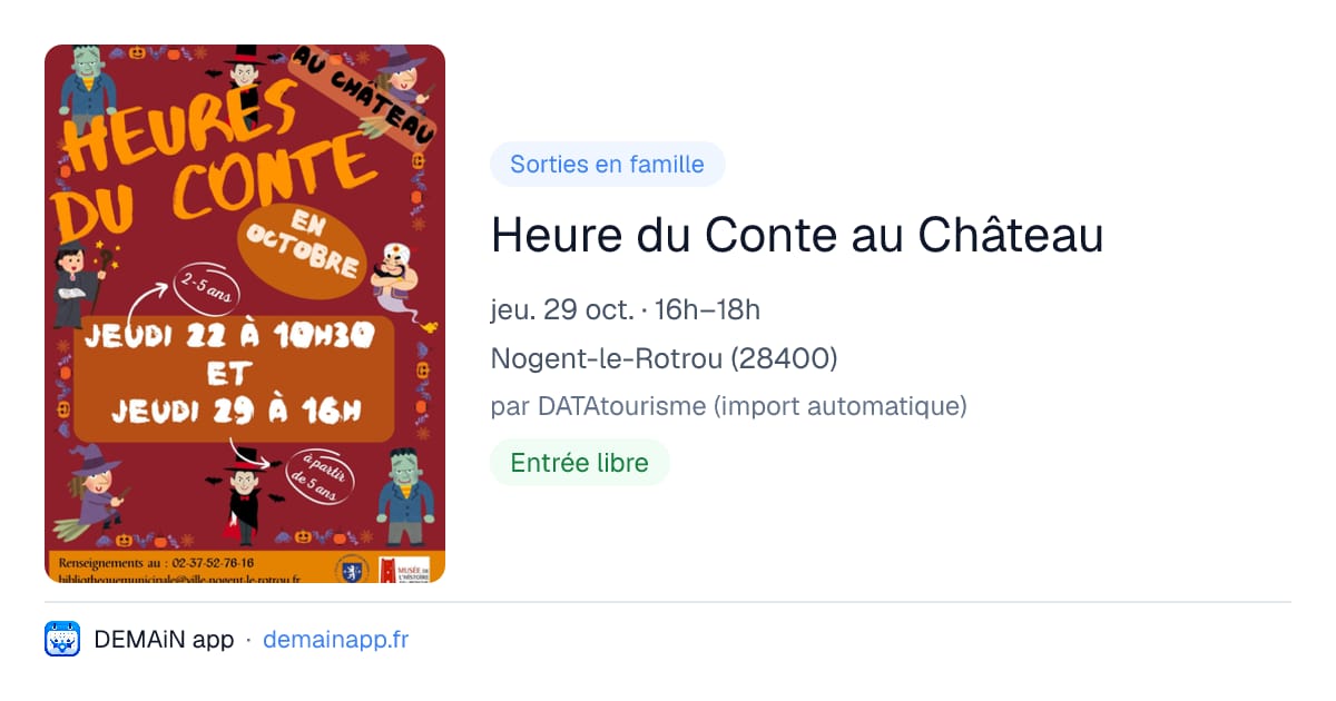 Heure du Conte au Château — Nogent-le-Rotrou