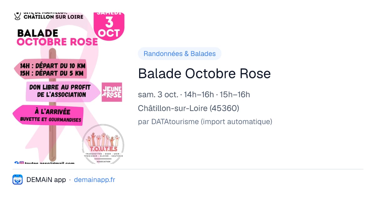Balade Octobre Rose — Châtillon-sur-Loire