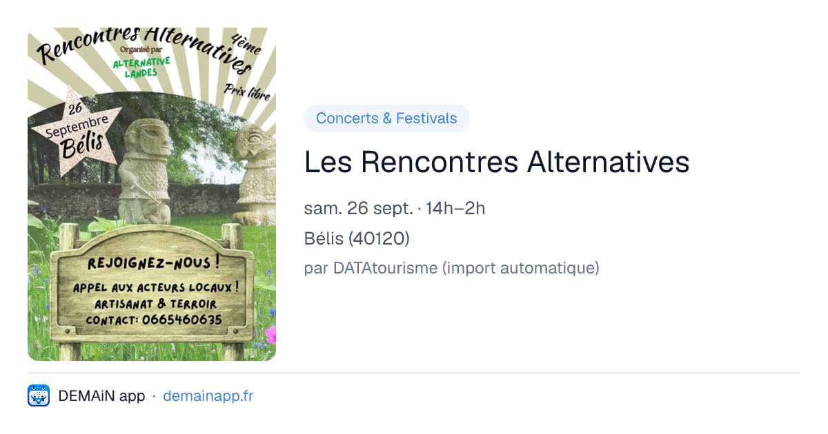 Les Rencontres Alternatives — Bélis