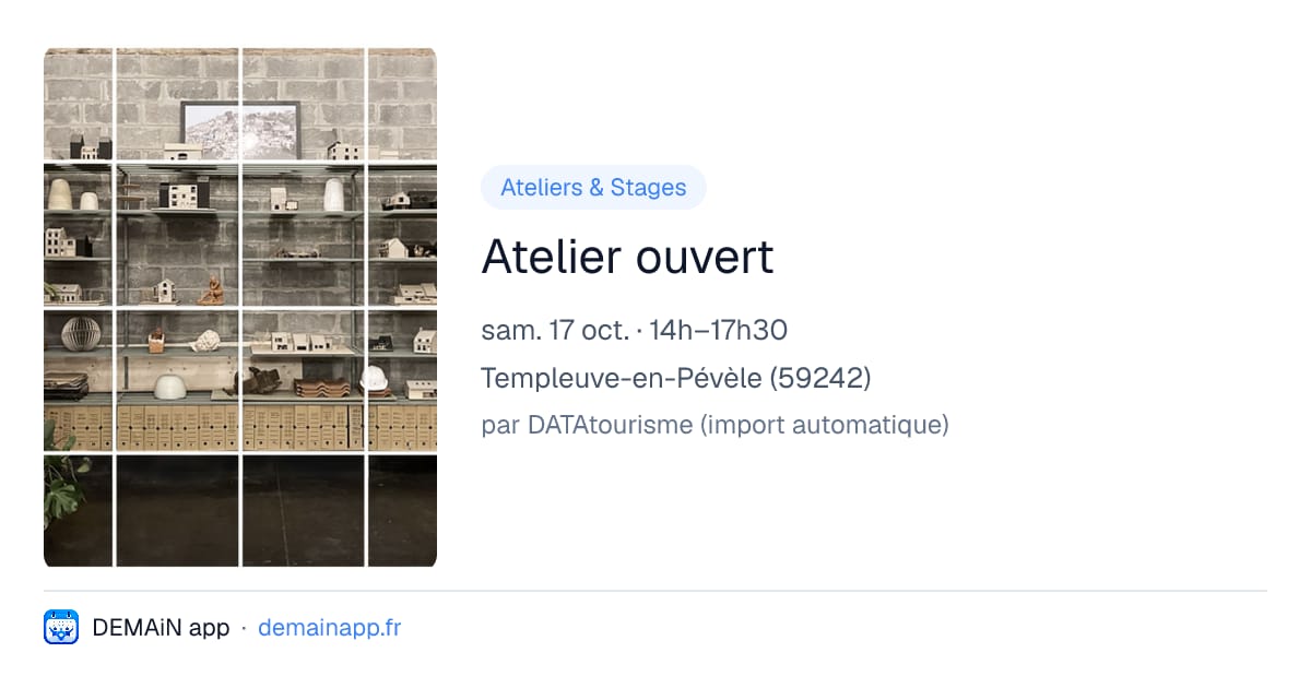 Atelier ouvert — Templeuve-en-Pévèle
