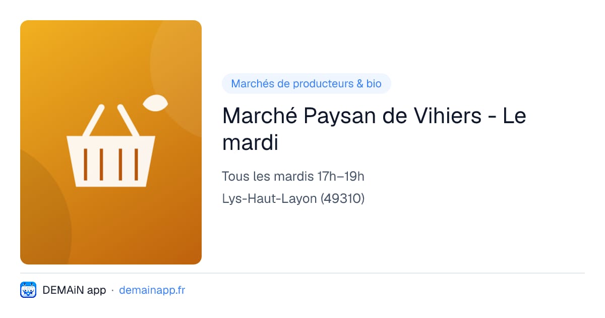 Marché Paysan de Vihiers - Le mardi — Lys-Haut-Layon