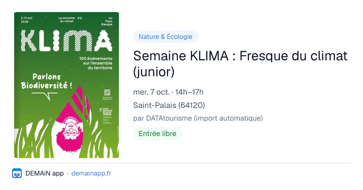 Semaine KLIMA : Fresque du climat (junior) — Saint-Palais