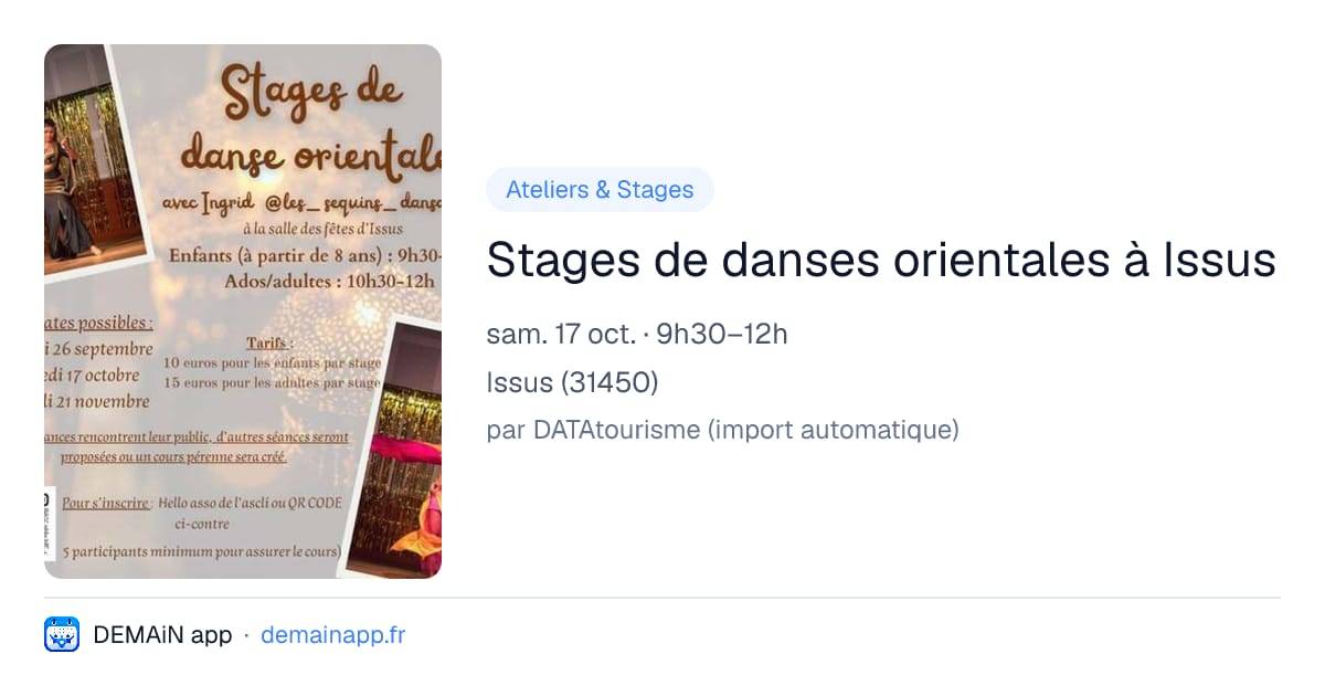 Stages de danses orientales à Issus — Issus