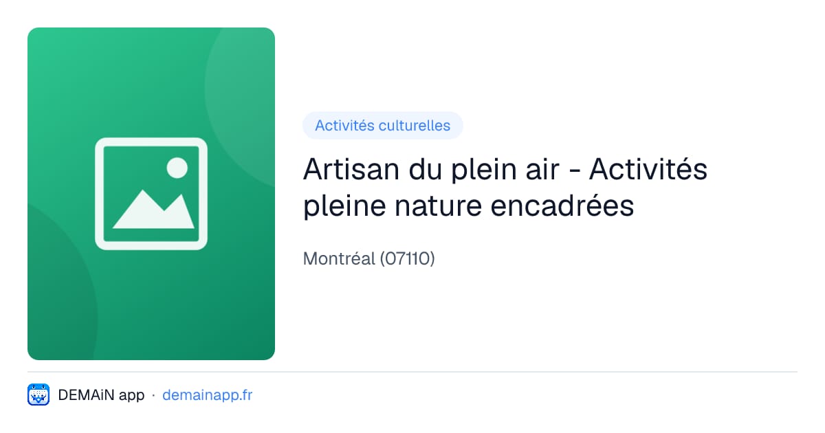 Artisan du plein air - Activités pleine nature encadrées — Montréal