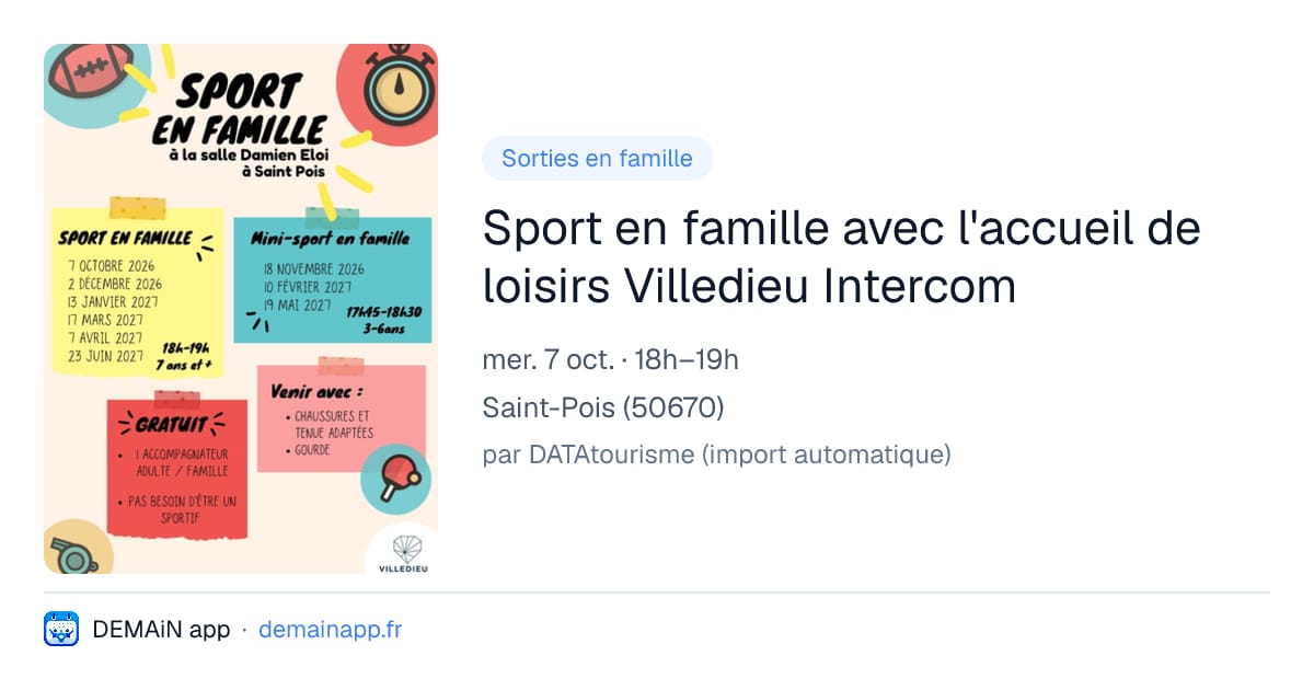 Sport en famille avec l'accueil de loisirs Villedieu Intercom — Saint-Pois