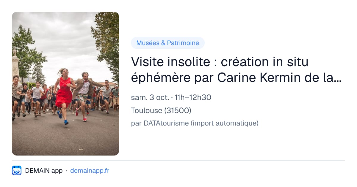 Visite insolite : création in situ éphémère par Carine Kermin de la Cie Mastock — Toulouse