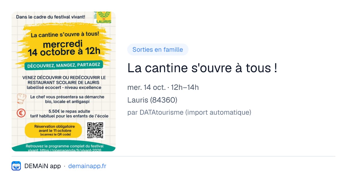 La cantine s'ouvre à tous ! — Lauris
