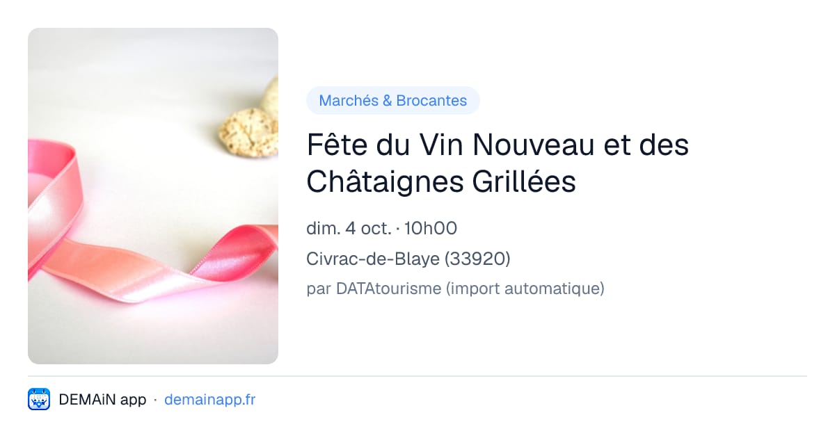 Fête du Vin Nouveau et des Châtaignes Grillées — Civrac-de-Blaye