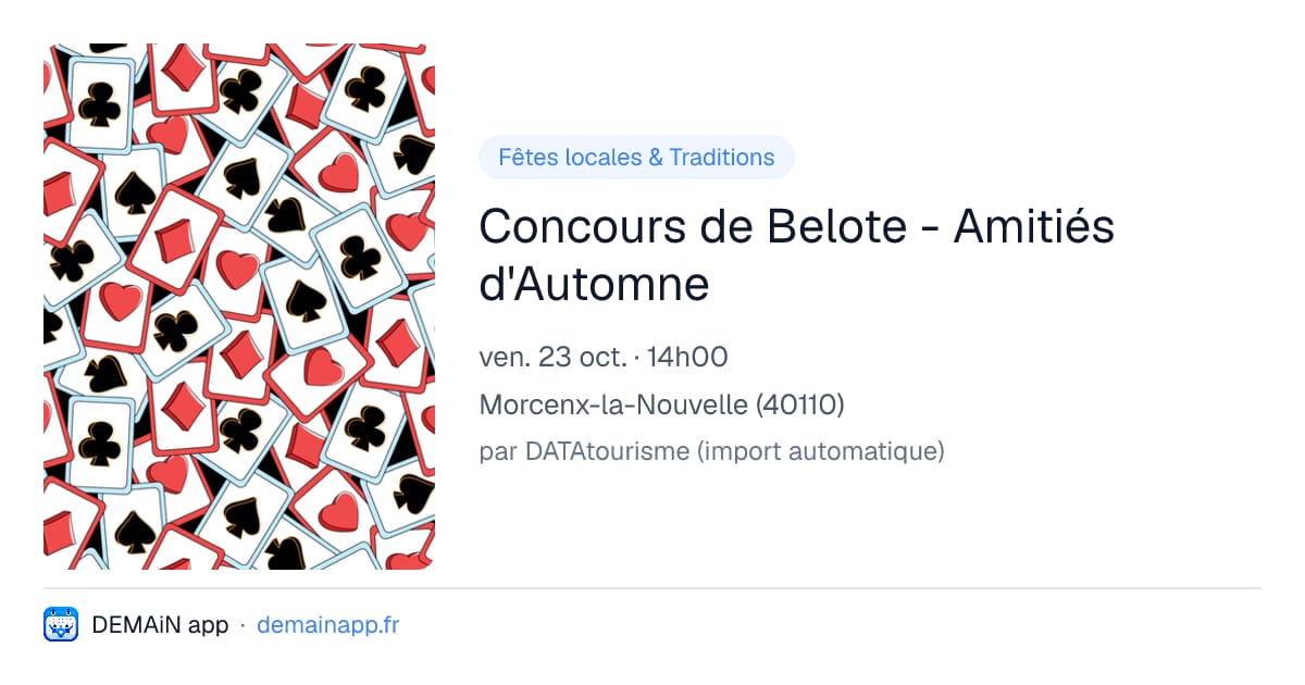 Concours de Belote - Amitiés d'Automne — Morcenx-la-Nouvelle