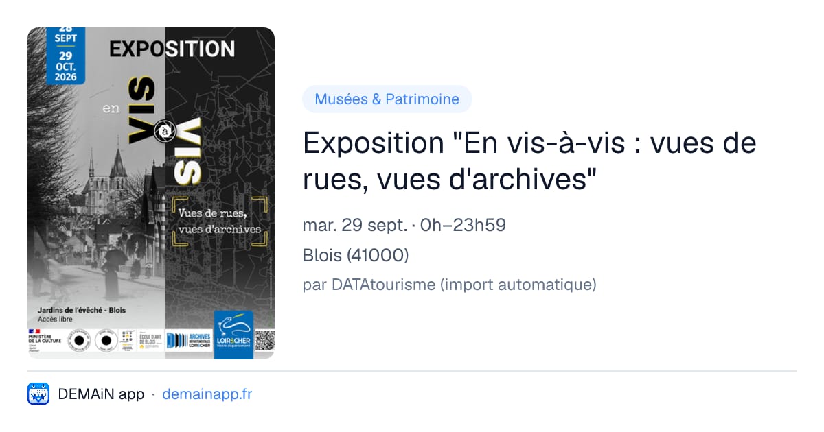 Exposition "En vis-à-vis : vues de rues, vues d'archives" — Blois