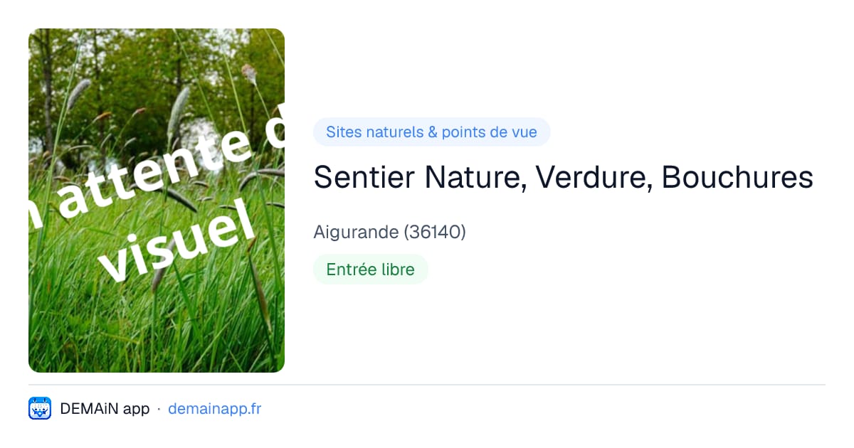 Sentier Nature, Verdure, Bouchures — Aigurande