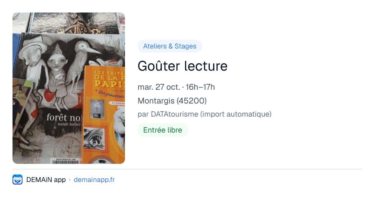 Goûter lecture — Montargis