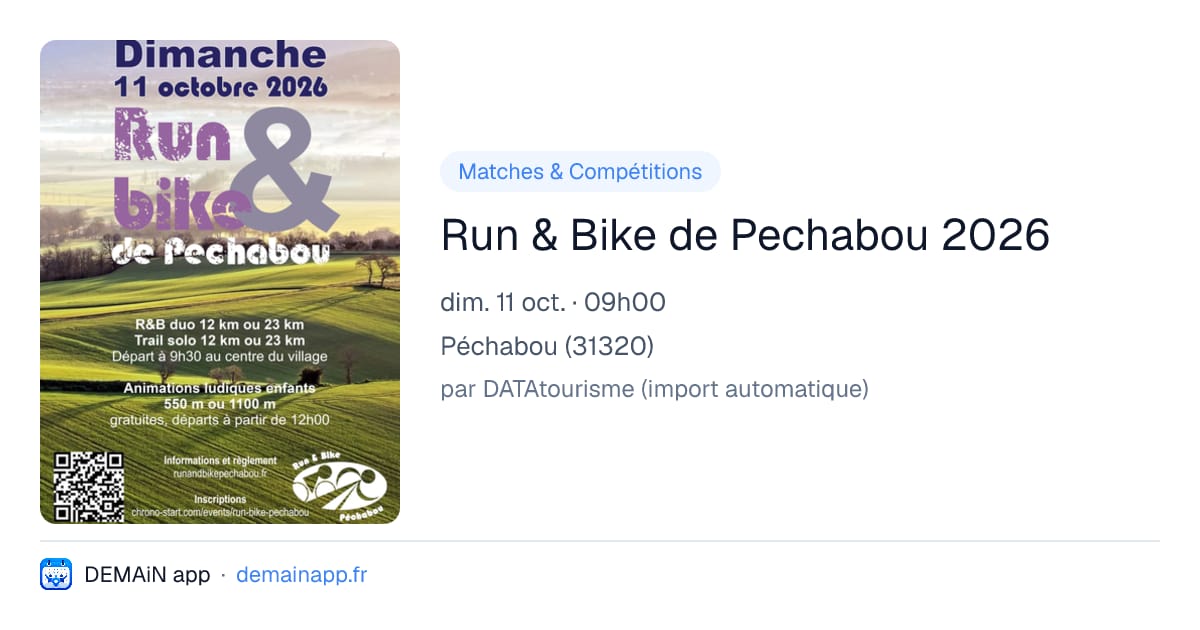 Run & Bike de Pechabou 2026 — Péchabou