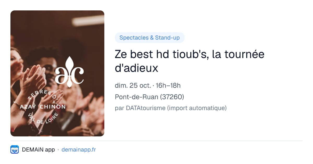 Ze best hd tioub's, la tournée d'adieux — Pont-de-Ruan