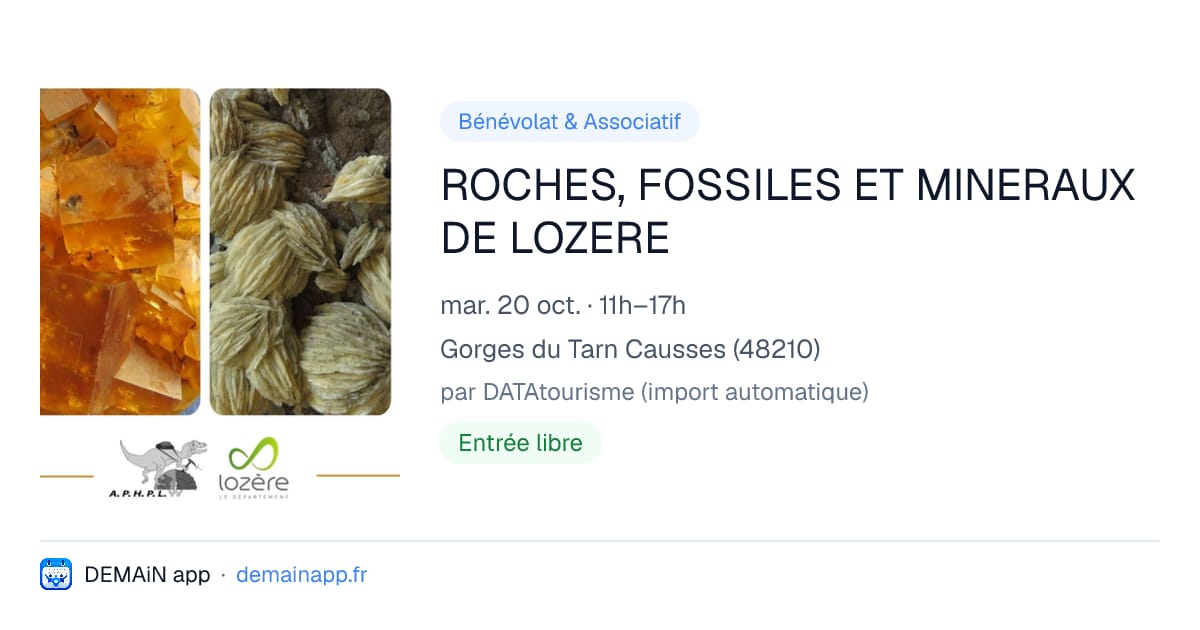 ROCHES, FOSSILES ET MINERAUX DE LOZERE — Gorges du Tarn Causses