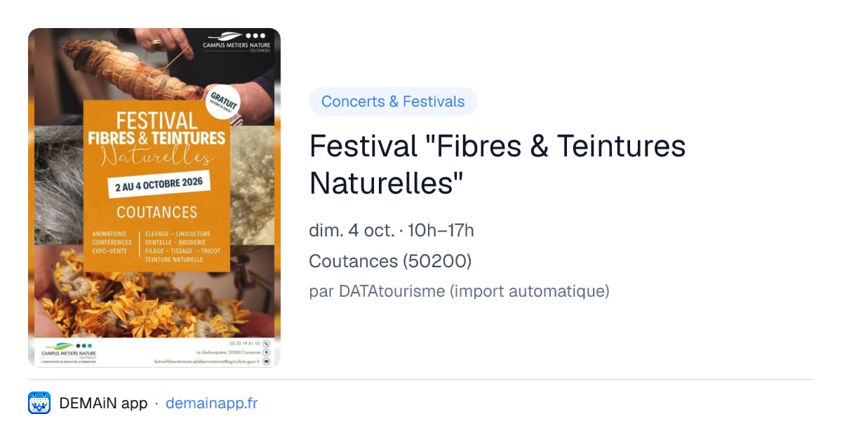 Festival "Fibres & Teintures Naturelles" — Coutances
