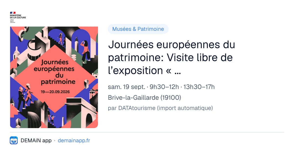 Journées européennes du patrimoine: Visite libre de l’exposition « Colette de Jouvenel » (Médiathèque) — Brive-la-Gaillarde