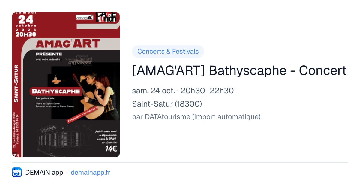 [AMAG'ART] Bathyscaphe - Concert — Saint-Satur