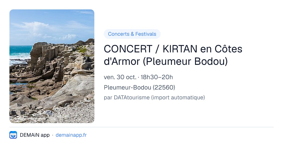 CONCERT / KIRTAN en Côtes d'Armor (Pleumeur Bodou) — Pleumeur-Bodou