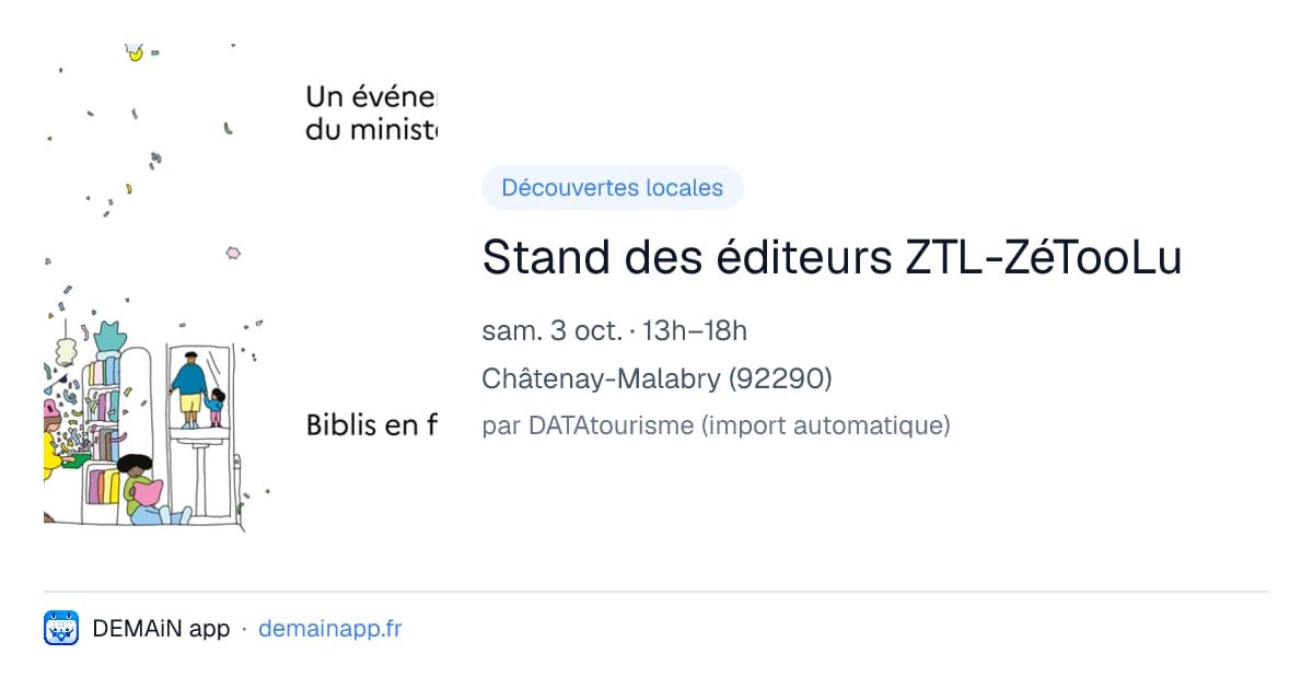 Stand des éditeurs ZTL-ZéTooLu — Châtenay-Malabry