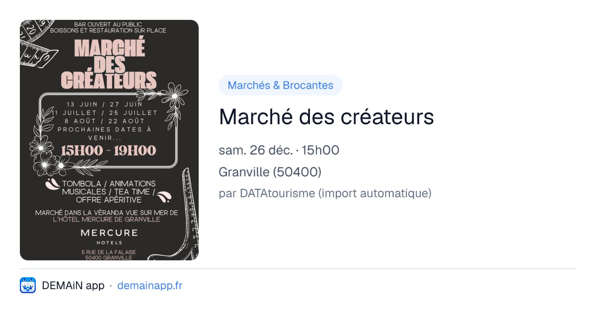 Marché des créateurs — Granville