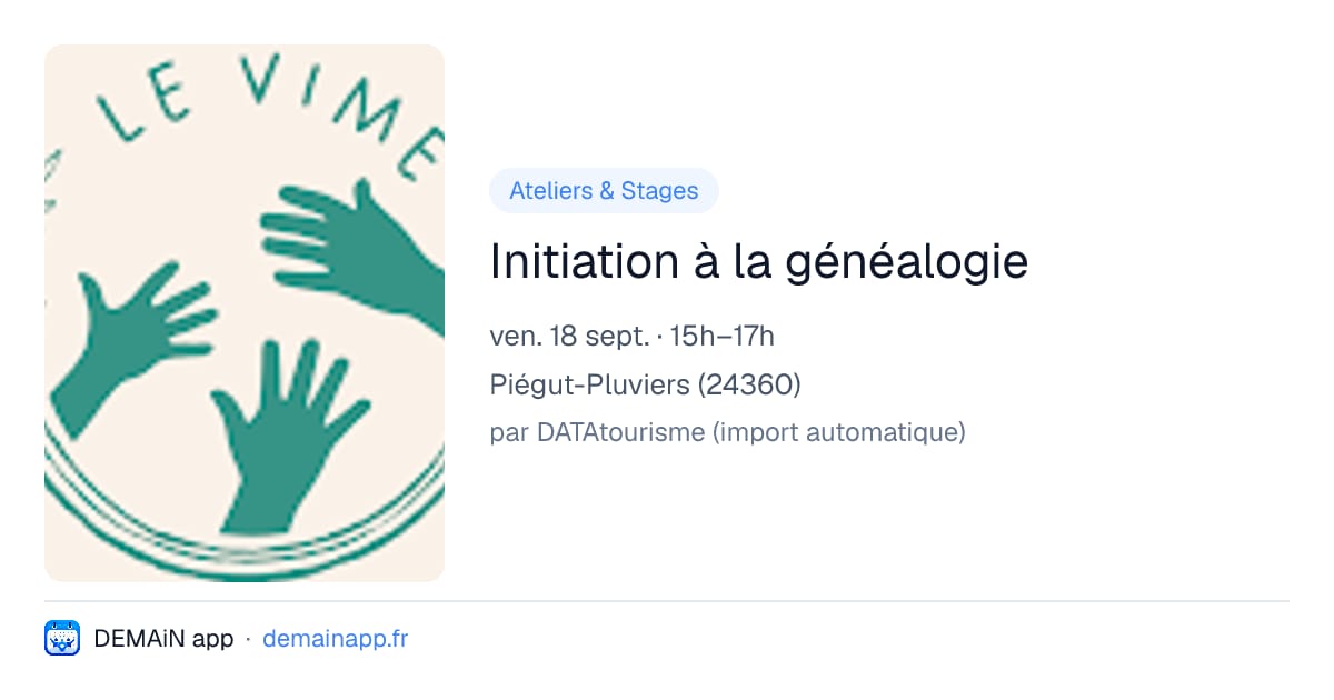 Initiation à la généalogie — Piégut-Pluviers