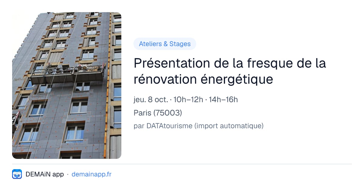 Présentation de la fresque de la rénovation énergétique — Paris
