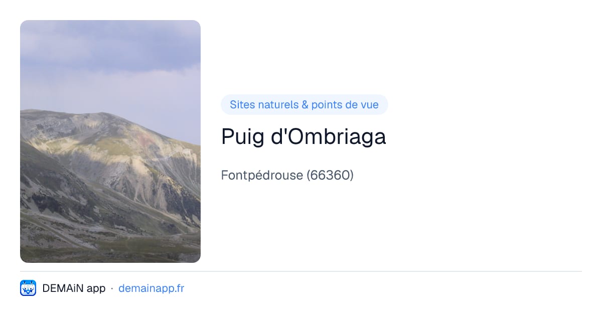 Puig d'Ombriaga — Fontpédrouse