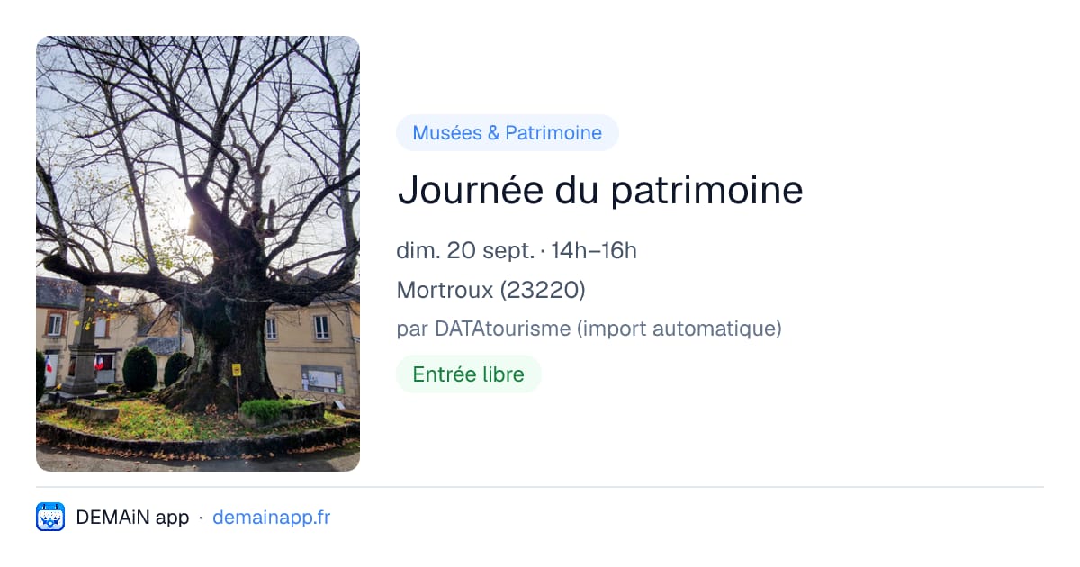 Journée du patrimoine — Mortroux