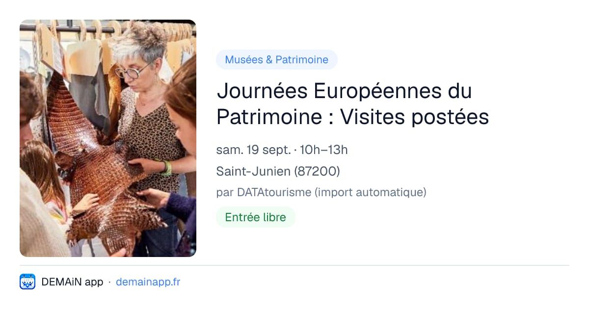 Journées Européennes du Patrimoine : Visites postées — Saint-Junien