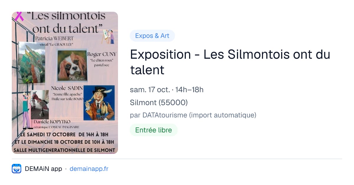 Exposition - Les Silmontois ont du talent — Silmont