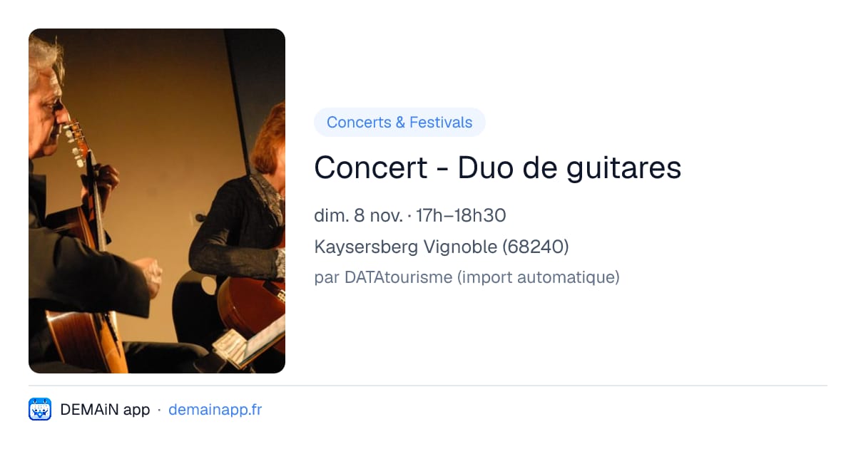 Concert - Duo de guitares — Kaysersberg Vignoble