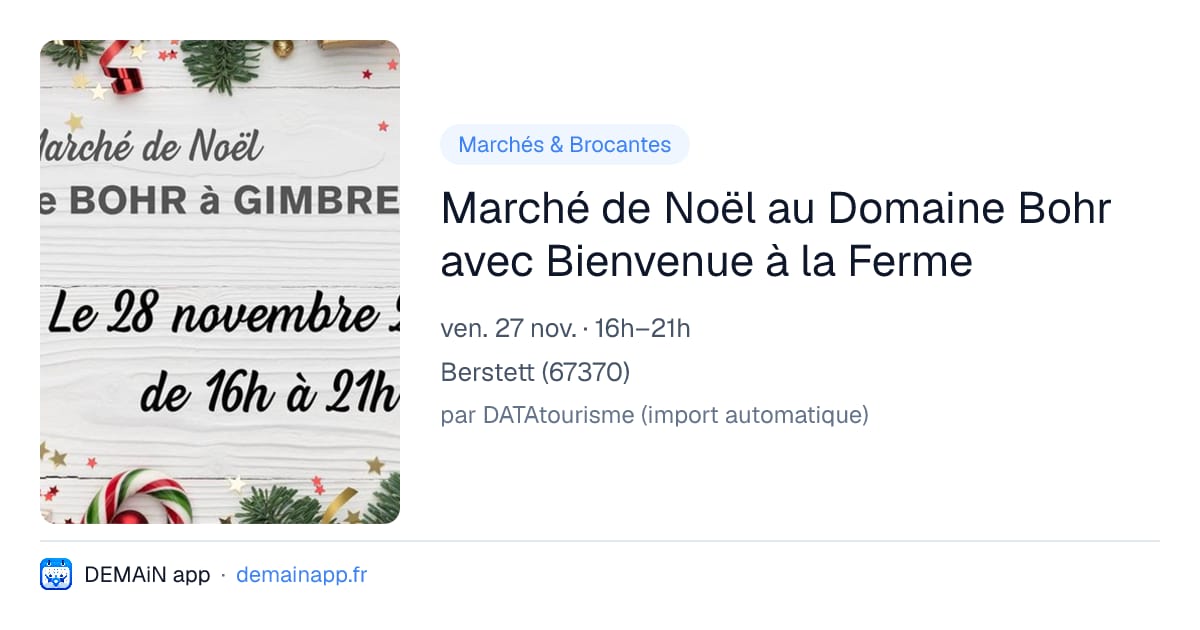 Marché de Noël au Domaine Bohr avec Bienvenue à la Ferme — Berstett