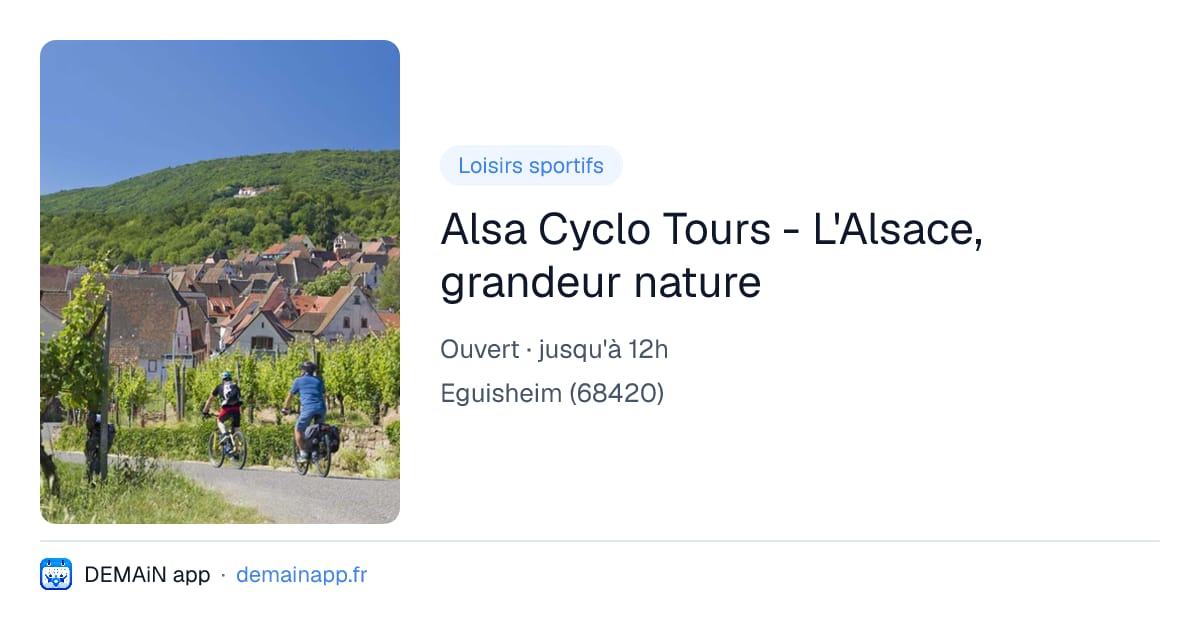 Alsa Cyclo Tours - L'Alsace, grandeur nature — Eguisheim