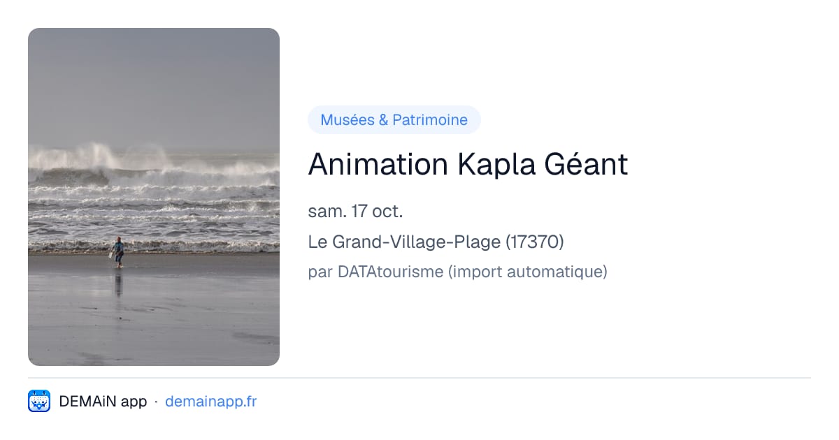 Animation Kapla Géant — Le Grand-Village-Plage
