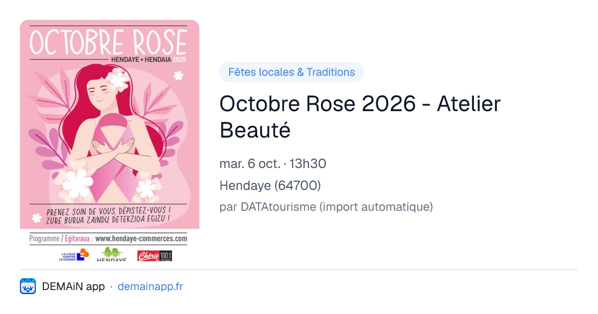 Octobre Rose 2026 - Atelier Beauté — Hendaye