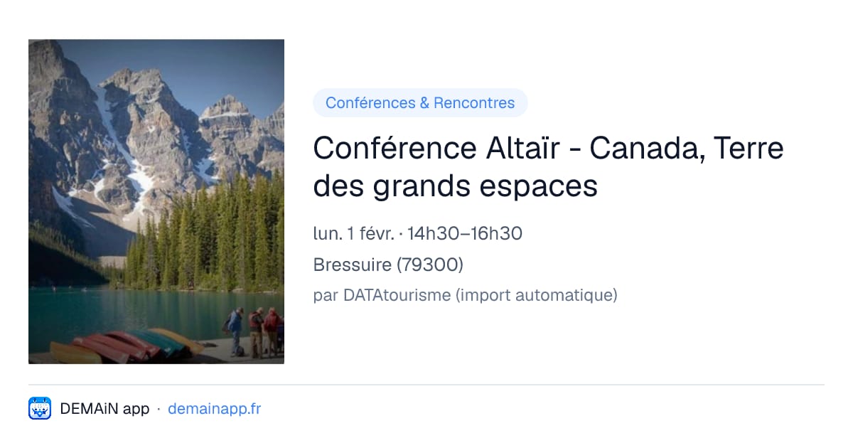 Conférence Altaïr - Canada, Terre des grands espaces — Bressuire