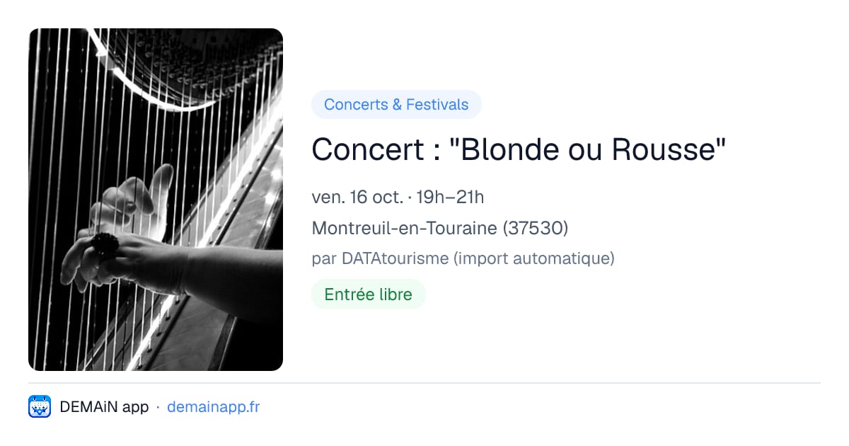 Concert : "Blonde ou Rousse" — Montreuil-en-Touraine