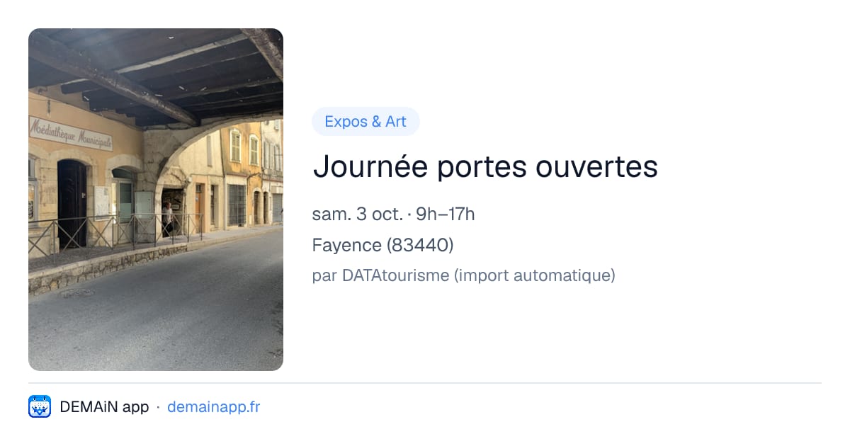 Journée portes ouvertes — Fayence