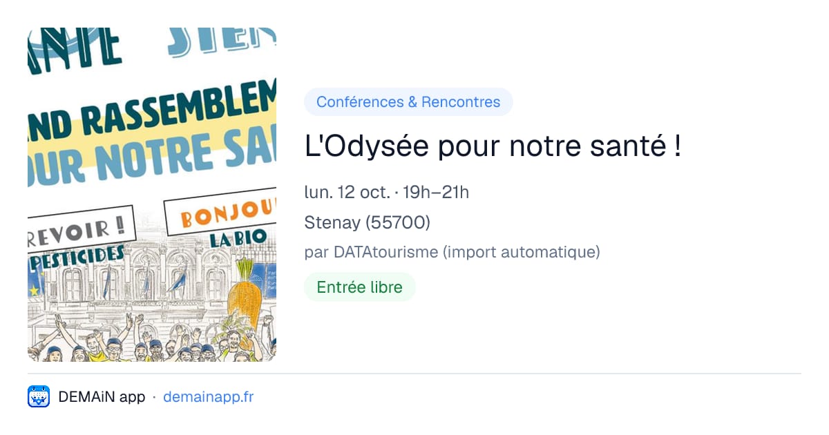 L'Odysée pour notre santé ! — Stenay